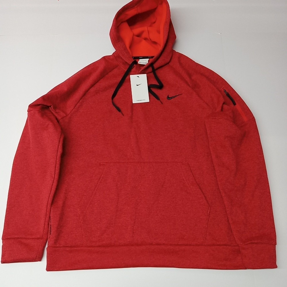 Nike Men's Therma-Fit Pullover Fitness Hoodie Size L Red Heather DQ4834-677 NEW